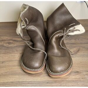 Duckfeet Arhus Brown Pebbled Leather Shearling Boots Scandi EU 46 US M13